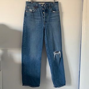 Levi’s button fly Ribcage straight jeans